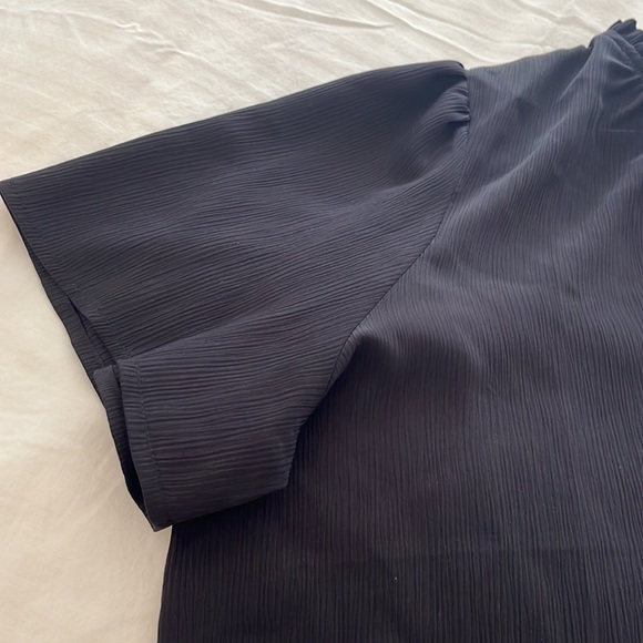 Nine West Tie Front Top Blouse Flutter Sleeve Black Size XXL - Picture 7 of 7